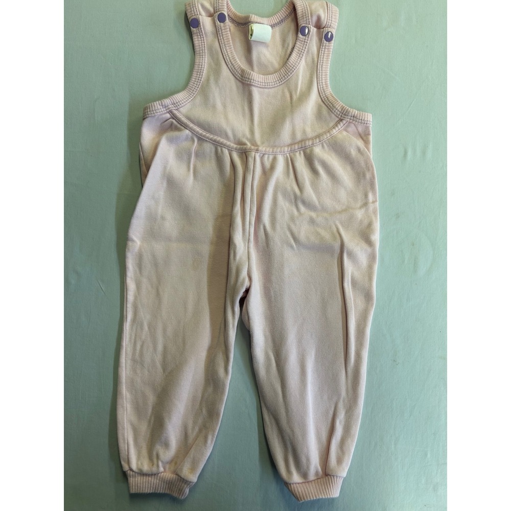 DPR Soupcon Oneita Vintage Pink Cotton Overalls Romper 24 Months Made in USA
